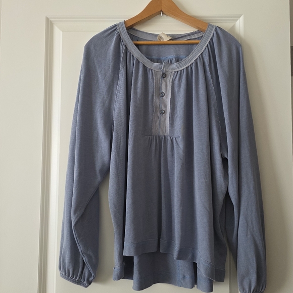 We The Free Tops - We The Free Boho Peasant Longsleeve Womens S Blue Cotton Blend Cottagecore